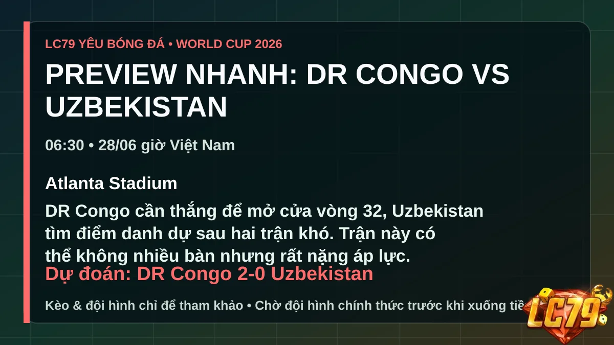DR Congo vs Uzbekistan preview LC79