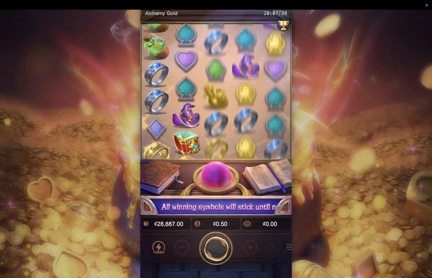 Ảnh màn hình gameplay game Alchemy Gold (slot PG) chơi tại LC79