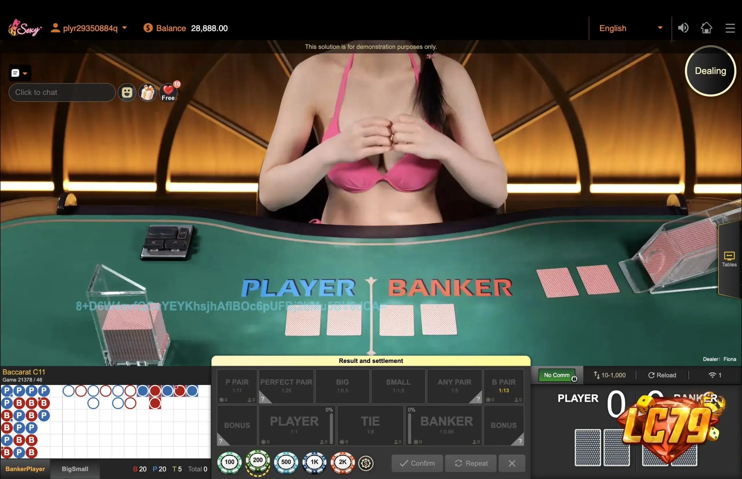 Người chia bài Baccarat trực tuyến tại LC79