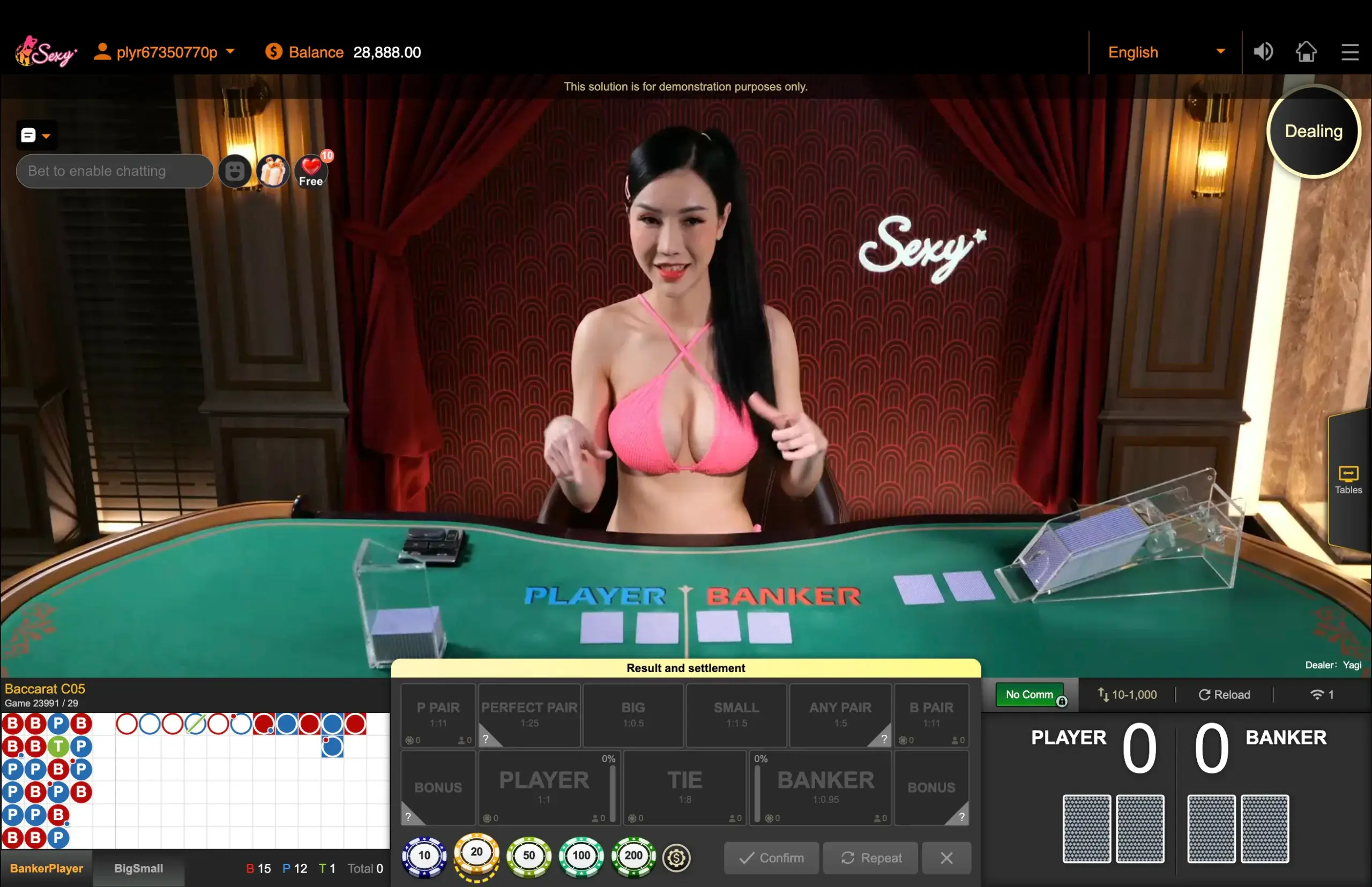 Bàn Baccarat live tại lc79.luxury