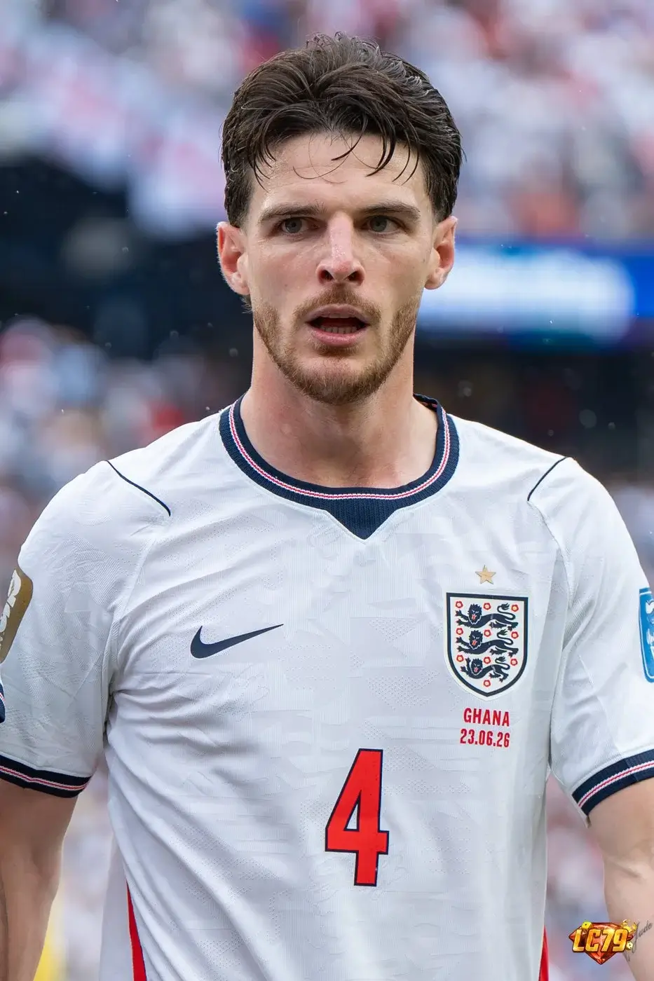 Declan Rice trong màu áo England tại World Cup 2026, ảnh Wikimedia Commons đã đóng watermark LC79