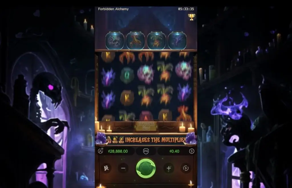 Ảnh giao diện chính game Forbidden Alchemy (slot PG) chơi tại LC79