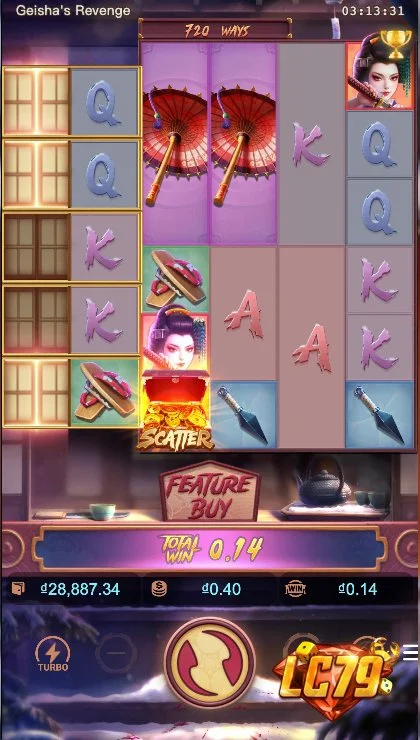 Ảnh màn hình gameplay game Geisha's Revenge (slot PG) chơi tại LC79