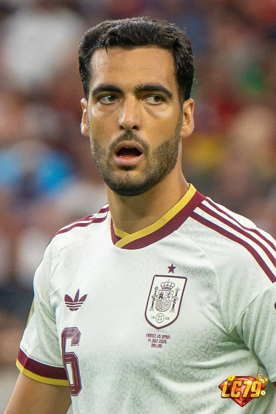 Mikel Merino trong màu áo Spain tại World Cup 2026, ảnh đã đóng watermark LC79