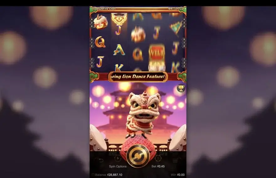Ảnh màn hình gameplay game Prosperity Lion (slot PG) chơi tại LC79