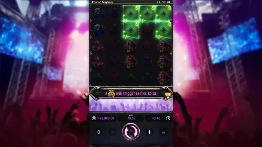Ảnh màn hình gameplay game Inferno Mayhem (slot PG) chơi tại LC79