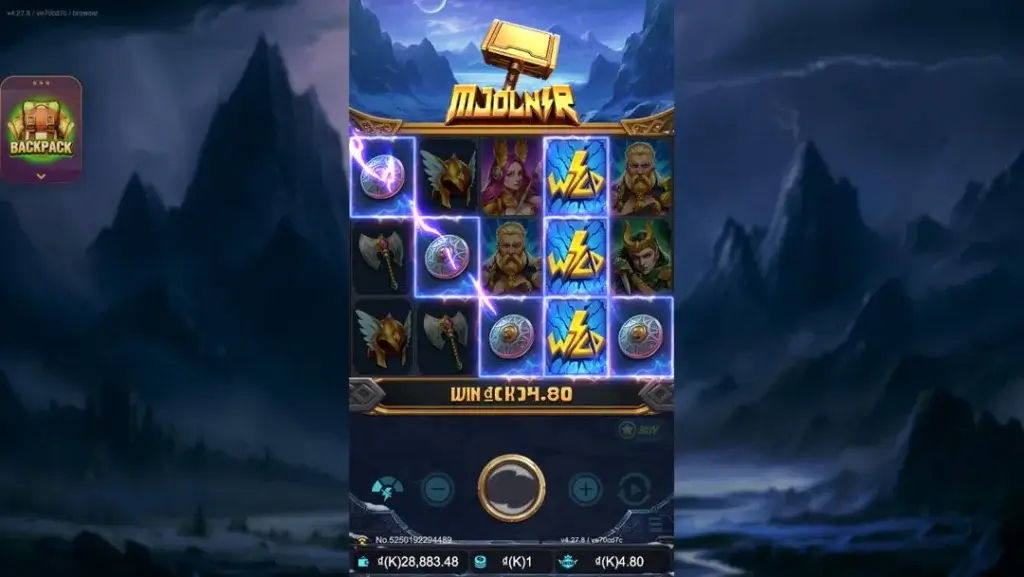 Ảnh giao diện chính game Mjolnir (slot JDB) chơi tại LC79