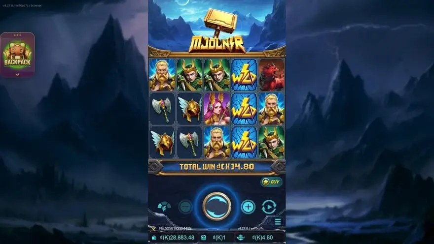 Ảnh màn hình gameplay game Mjolnir (slot JDB) chơi tại LC79