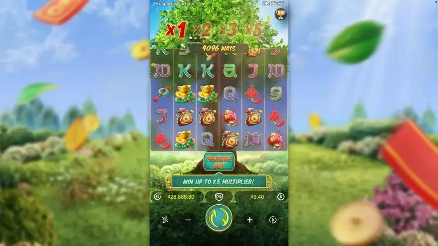 Ảnh bảng biểu tượng & tính năng game Prosperity Fortune Tree (slot PG) chơi tại LC79