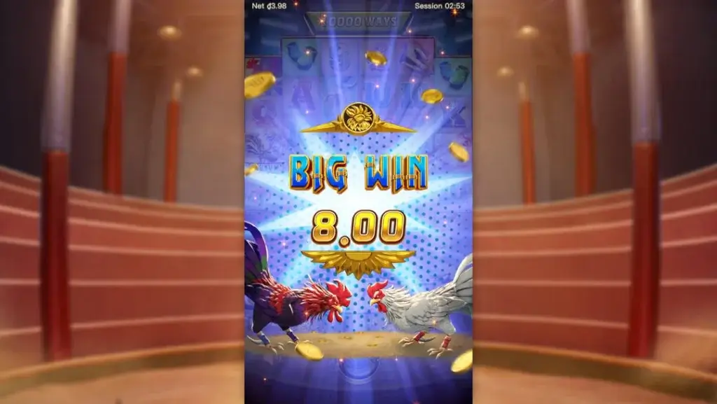 Ảnh giao diện chính game Rooster Rumble (slot PG) chơi tại LC79