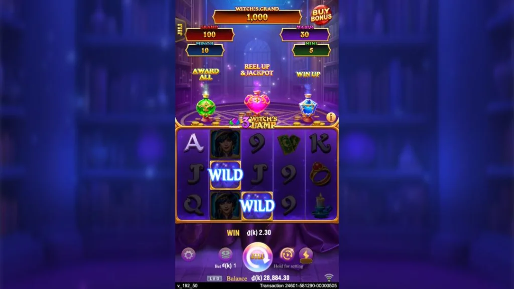 Ảnh giao diện chính game 3 Witch's Lamp (slot JILI) chơi tại LC79