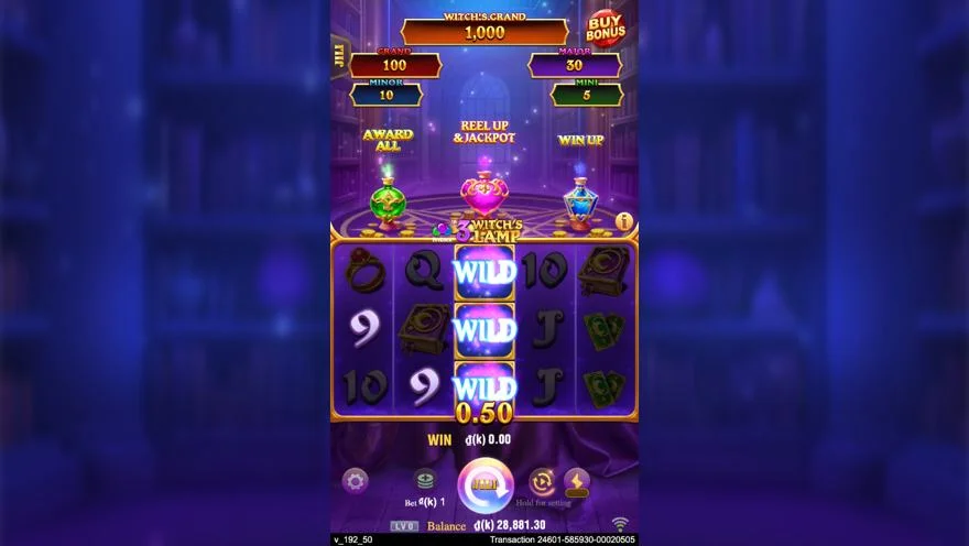 Ảnh màn hình gameplay game 3 Witch's Lamp (slot JILI) chơi tại LC79