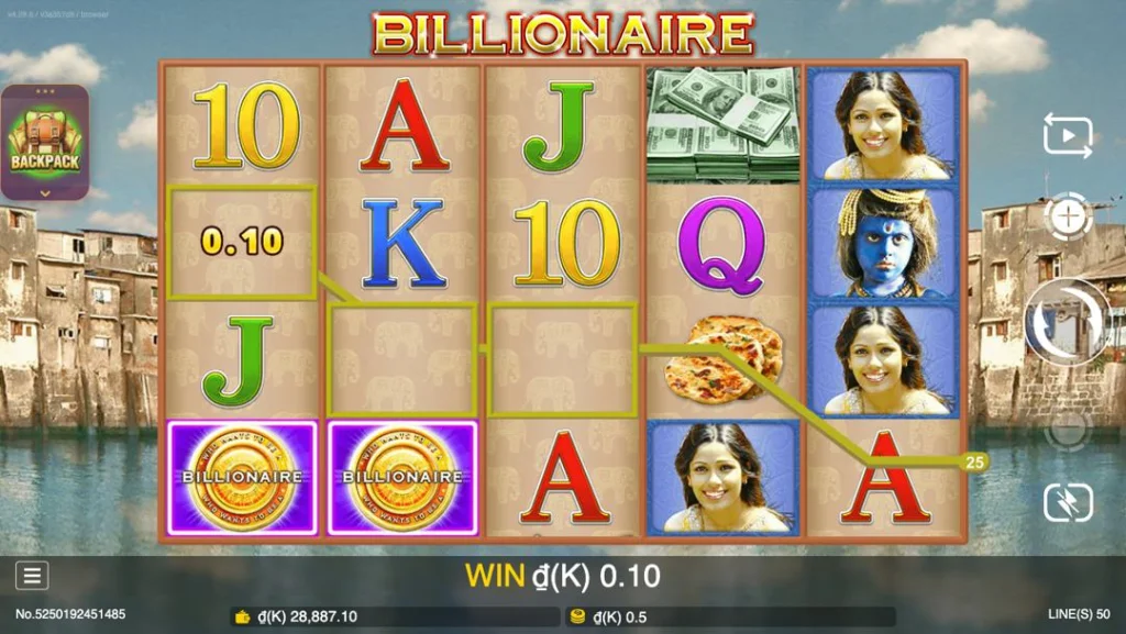 Ảnh giao diện chính game Billionaire (slot JDB) chơi tại LC79