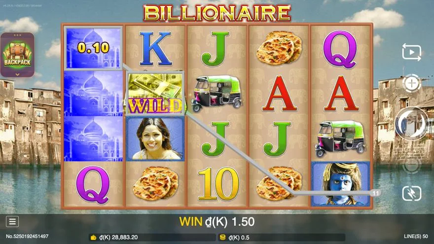 Ảnh màn hình gameplay game Billionaire (slot JDB) chơi tại LC79