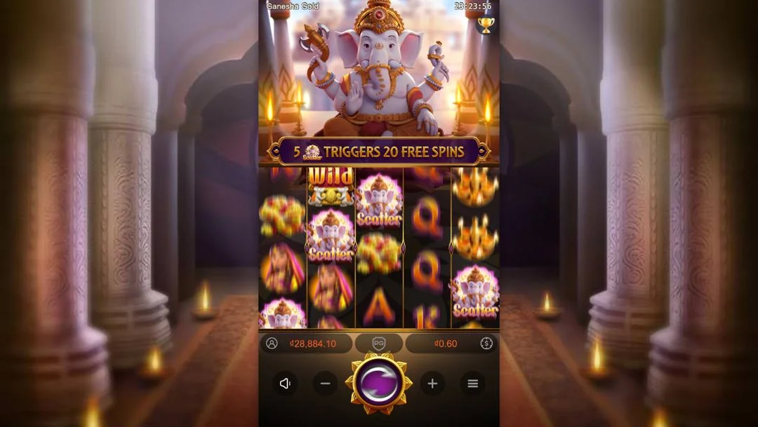 Ảnh giao diện chính game Ganesha Gold (slot PG) chơi tại LC79