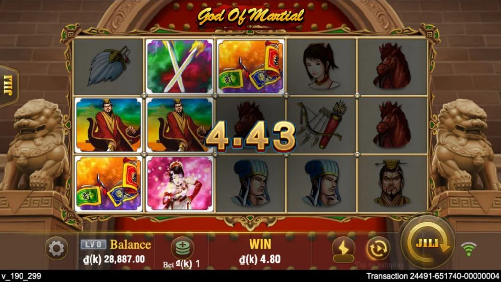 Ảnh giao diện chính game God Of Martial (slot JILI) chơi tại LC79