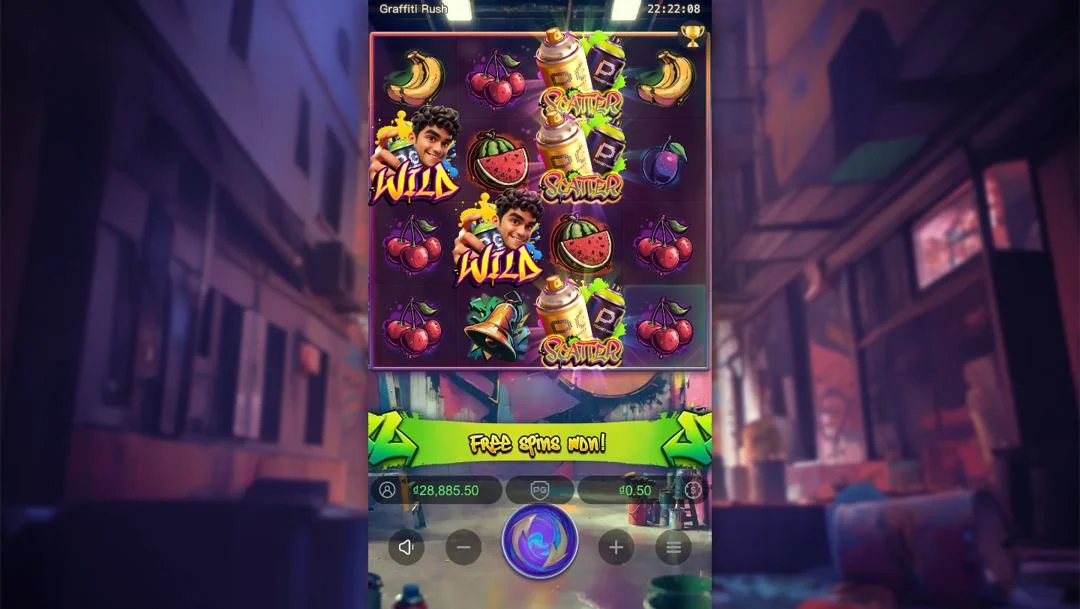 Ảnh giao diện chính game Graffiti Rush (slot PG) chơi tại LC79