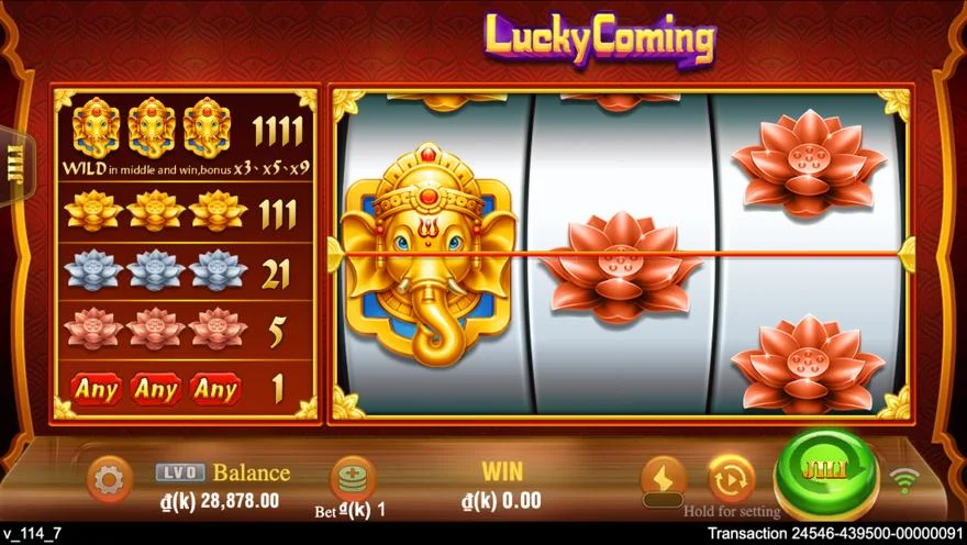 Ảnh màn hình gameplay game Lucky Coming (slot JILI) chơi tại LC79