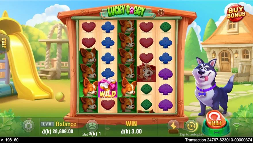 Ảnh màn hình gameplay game Lucky Doggy (slot JILI) chơi tại LC79