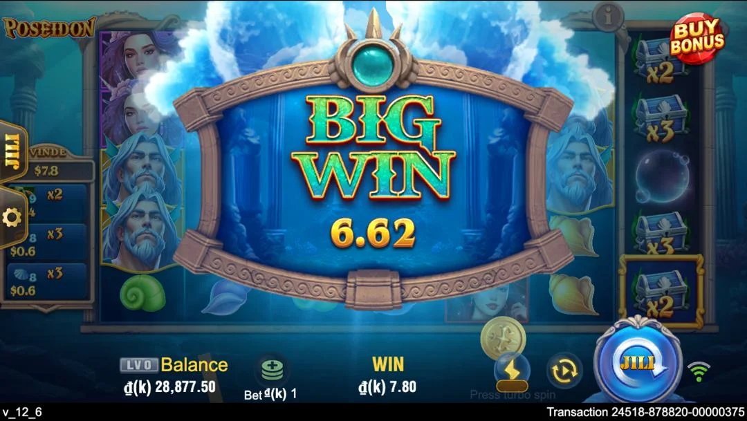 Ảnh giao diện chính game Poseidon (slot JILI) chơi tại LC79