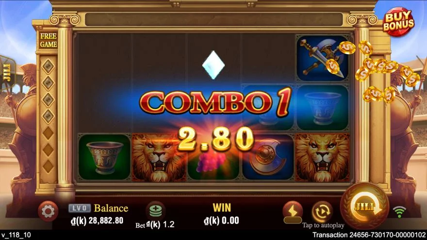 Ảnh bảng biểu tượng & tính năng game RomaX (slot JILI) chơi tại LC79