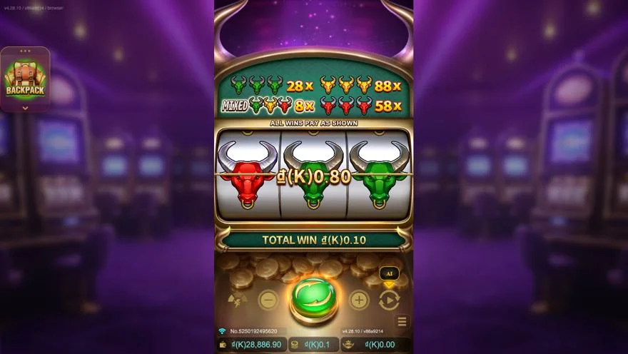 Ảnh màn hình gameplay game Super Niubi (slot JDB) chơi tại LC79