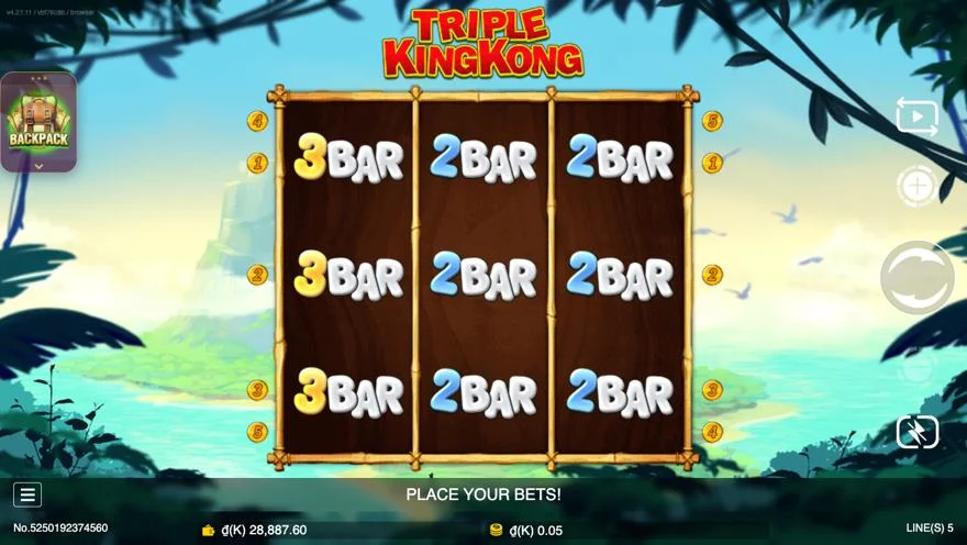Ảnh bảng biểu tượng & tính năng game Triple King Kong (slot JDB) chơi tại LC79