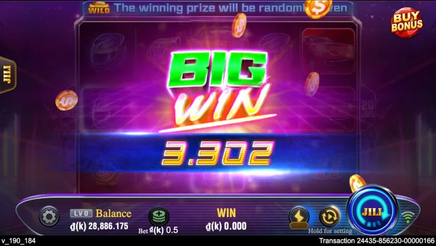 Ảnh màn hình gameplay game Wild Racer (slot JILI) chơi tại LC79